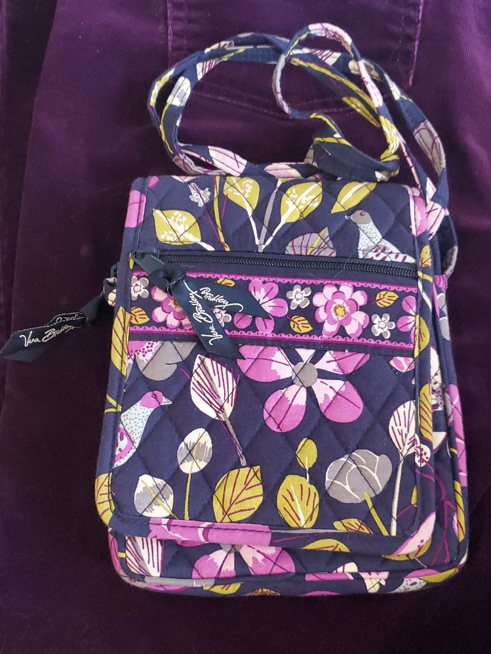 Vera Bradley Floral Nightingale Crossbody Purse NWOT